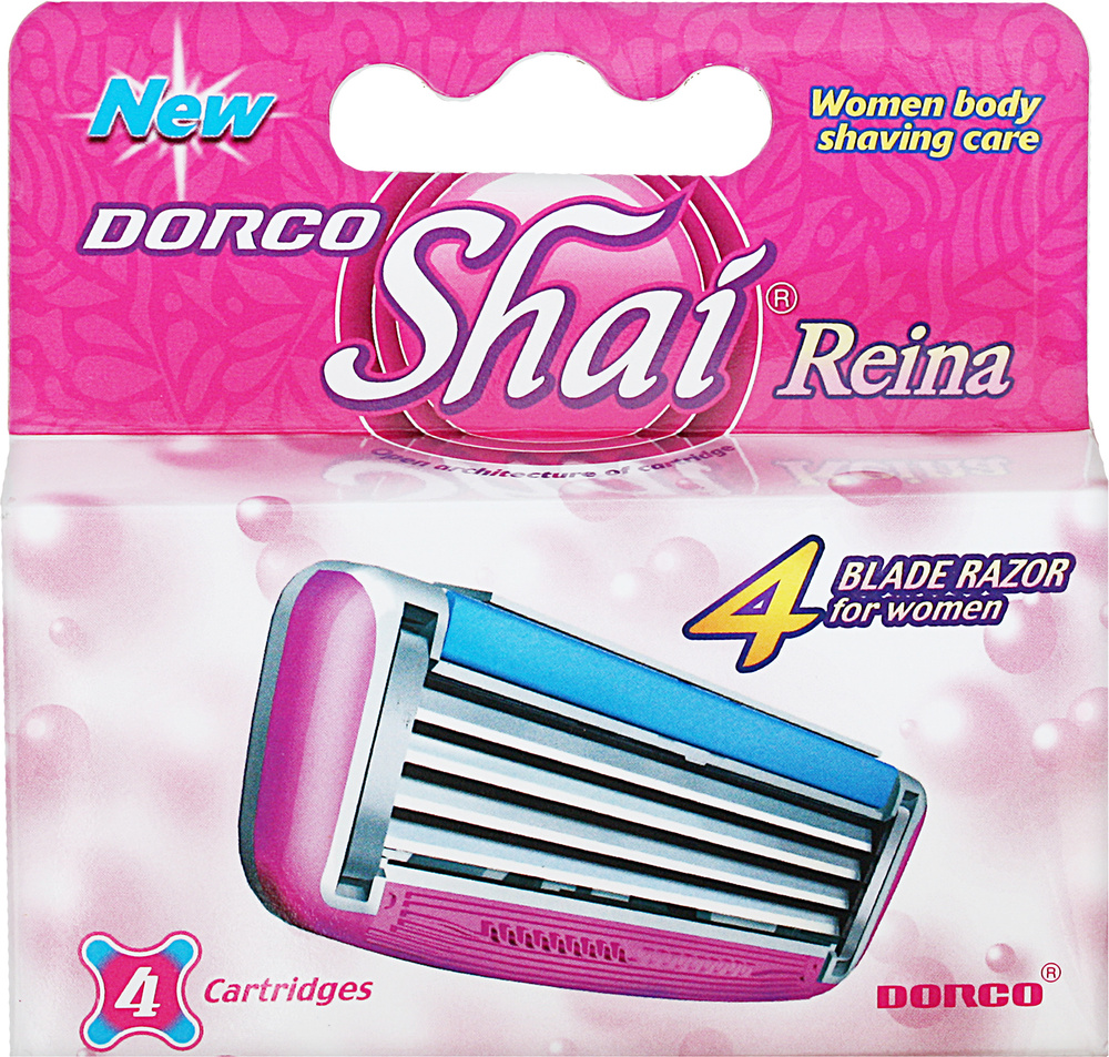 Dorco Женские Сменные кассеты SHAI Reina (4 кассеты), 4-лезвийные, крепление PACE, увл.полоса  #1