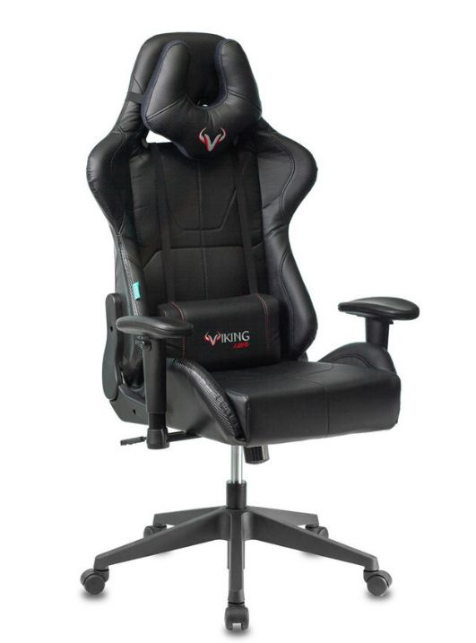 Кресло игровое Zombie VIKING 5 AERO Edition BLACK цвет черный, материал экокожа, с подголовником, крестовина #1