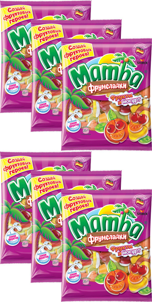 Мармелад Mamba Фрукты и Йогурт, комплект: 6 упаковок по 72 г #1