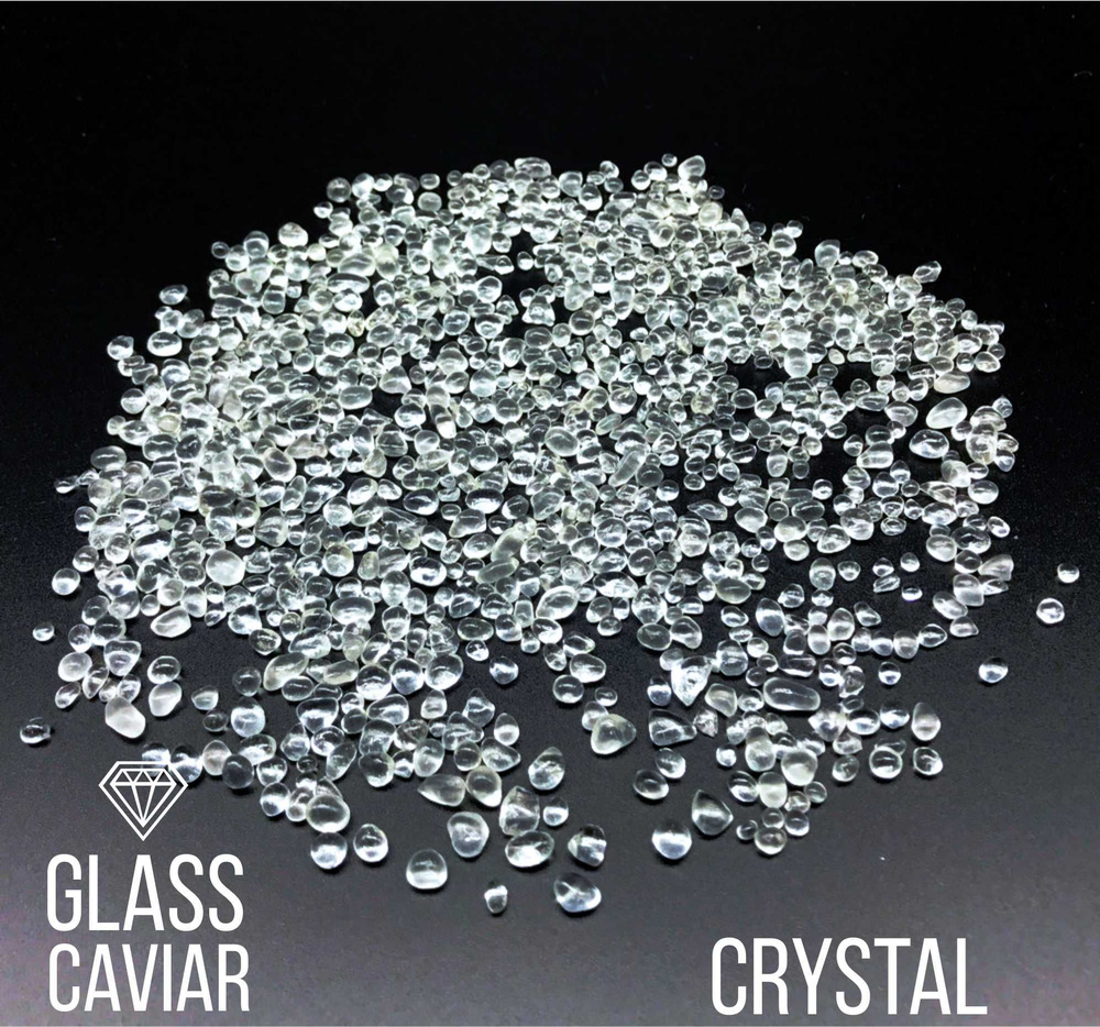 Стеклянная крошка Glass Caviar Crystal для творчества и рукоделия с эпоксидной смолой, 250 гр  #1