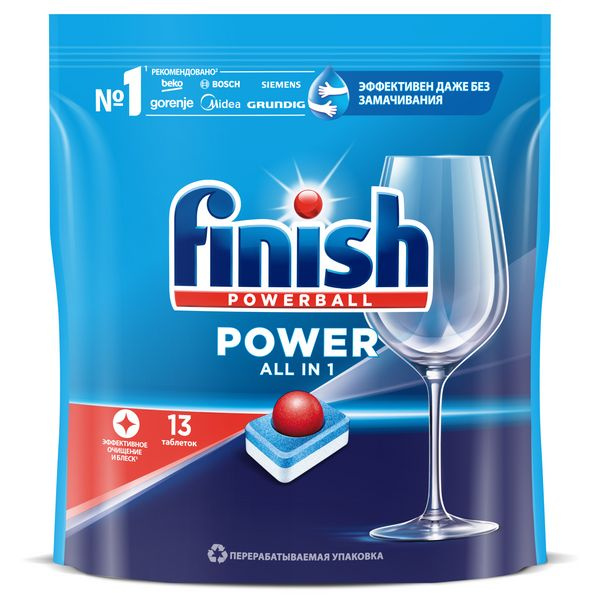 Таблетки для посудомоечной машины Finish Power, 13 шт #1