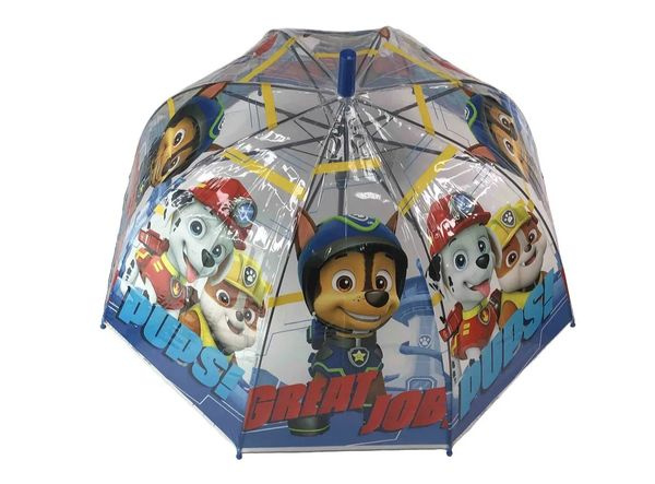 Зонт-трость прозрачный / Детский зонтик от дождя Galaxy C-511 Щенячий патруль полуавтомат (голубой), #1