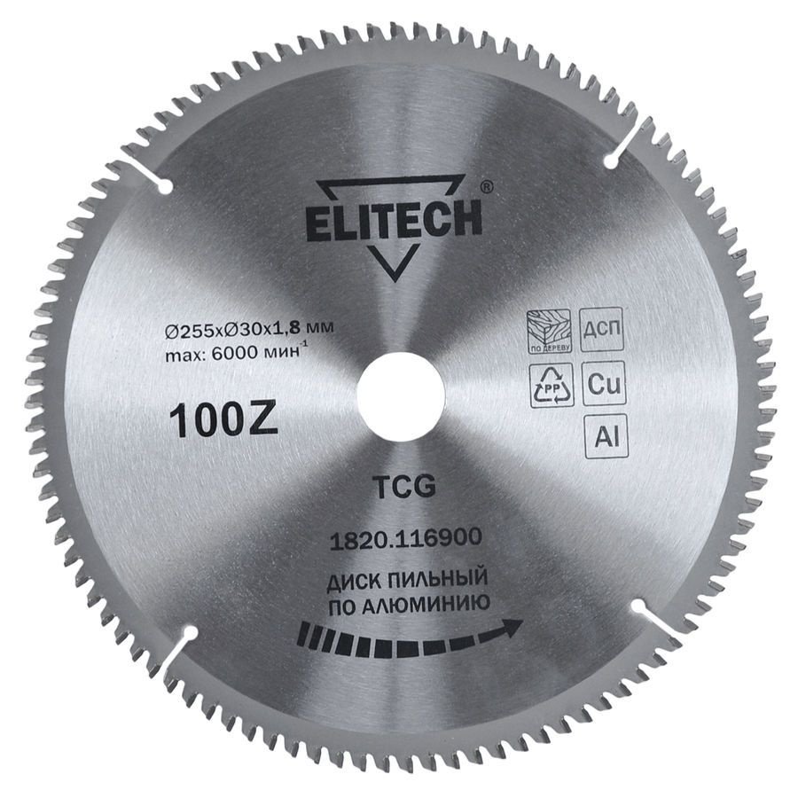 Elitech Диск пильный 255 x 1,8 x 30; 100  зуб. #1