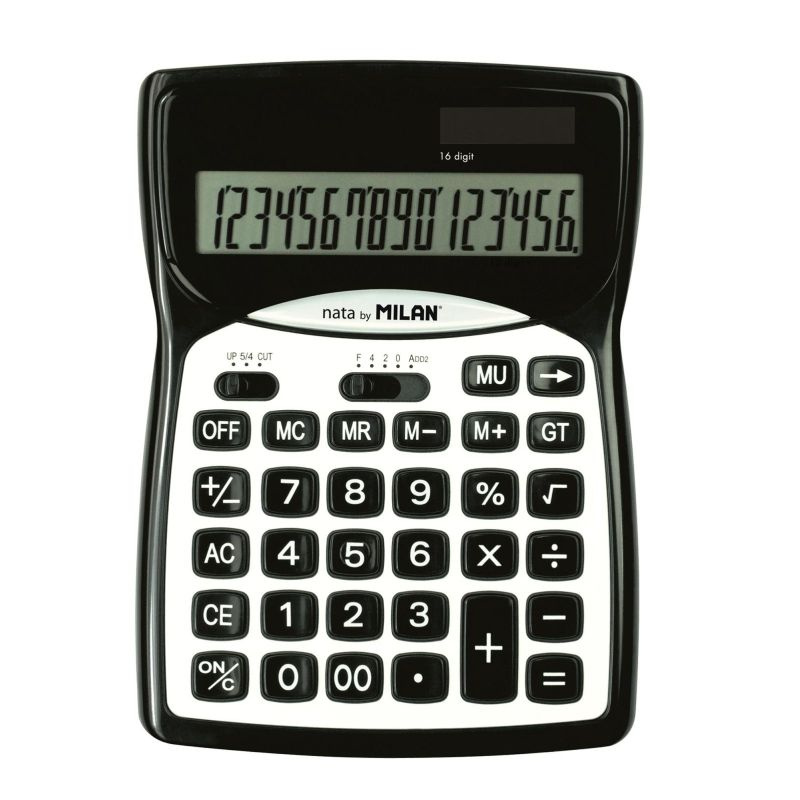 Калькулятор настольный Milan 152016BL, 16 разр, чёр-бел, блистер  #1