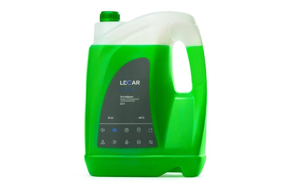 Антифриз LECAR G11 (зеленый), 10 кг., канистра ОЖ (охлаждающая жидкость) - 40 для автомобилей ВАЗ, ЛАДА #1