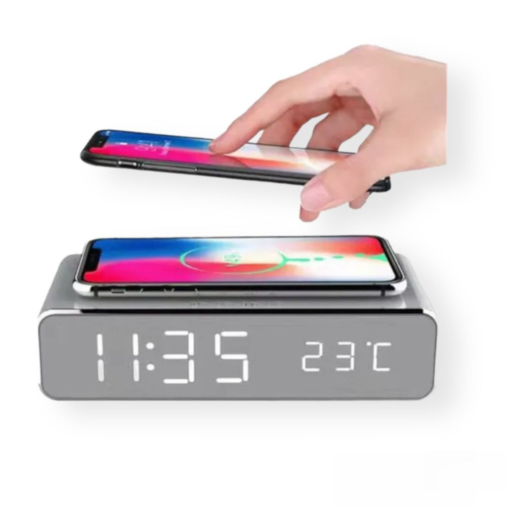 Часы-будильник MyPads A129-295 подарок, с беспроводной зарядкой для iPhone 11/12/13/14/Plus/Pro/Pro Max/ #1