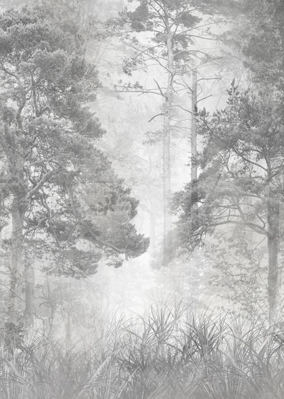 Фотообои флизелиновые на стену 3д GrandPik 10215 "Лес в тумане", 200х280 см(ШхВ)  #1
