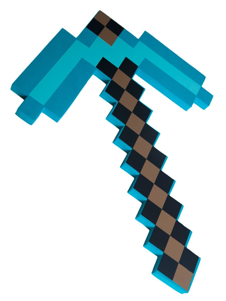 Оружие Майнкрафт (Minecraft) / Пиксельная кирка 8Бит изумрудная 45 см  #1