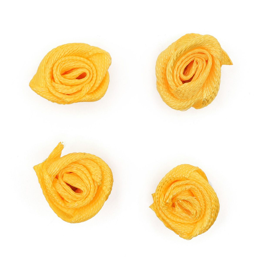 Цветы пришивные атласные Айрис Роза, d 1.5 см, 4 шт/упак #1