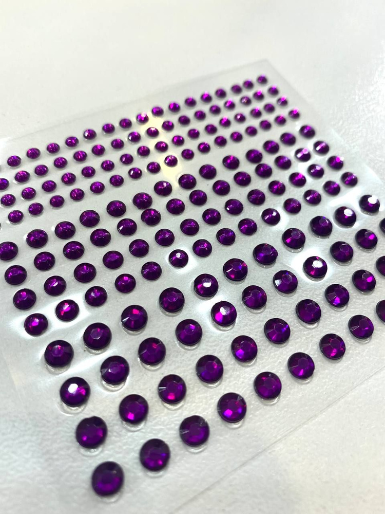 Стразы кристаллы наклейки для лица темно-фиолетовые #1