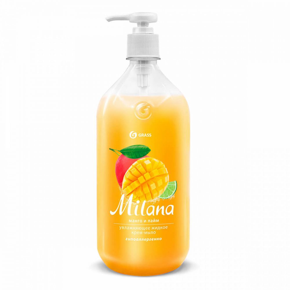 Крем-мыло жидкое увлажняющее "Milana" манго и лайм Grass 1 л 125418  #1