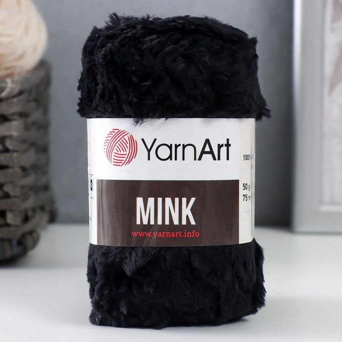 Пряжа для вязания YarnArt "Mink" 100% полиамид 75м/50гр, 346 чёрный #1