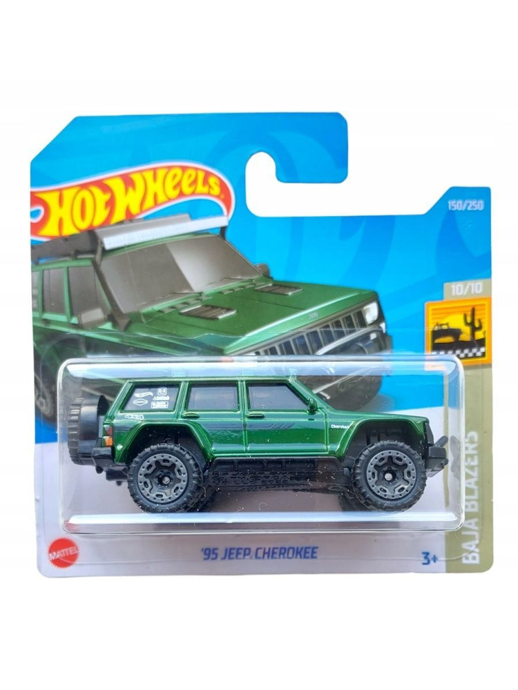 HCT10 Машинка металлическая игрушка Hot Wheels коллекционная модель 95 JEEP CHEROKEE зеленый  #1