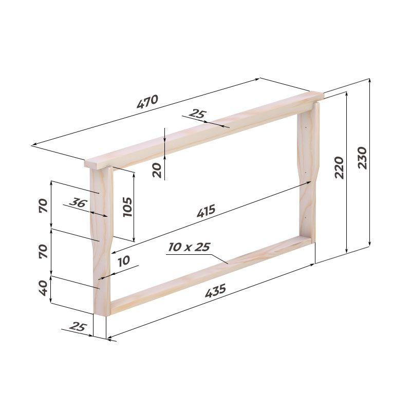 Рамка для ульев 435х230 Рута. ПРОДЕК. Набор 10 шт #1