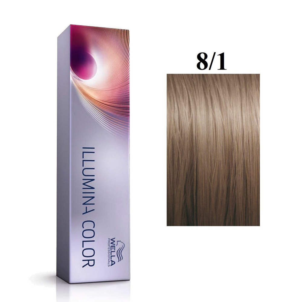 Wella Professional Illumina Color- 8/1 Светлый блондин пепельный-Велла Иллюмина Стойкая крем-краска для #1