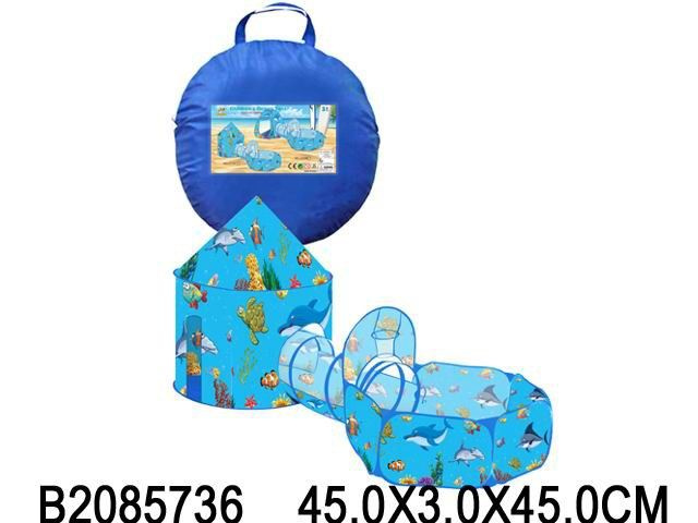 Домик игровой для детей нейлон с тоннелем в сумке x #1