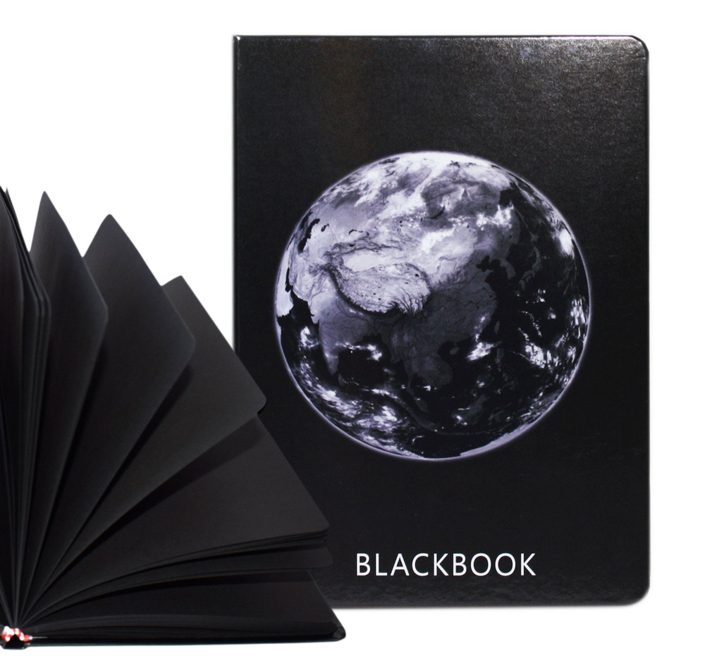 Скетчбук с черными страницами, твердая обложка, 80 листов, A5 - (Блокнот для рисования)  #1