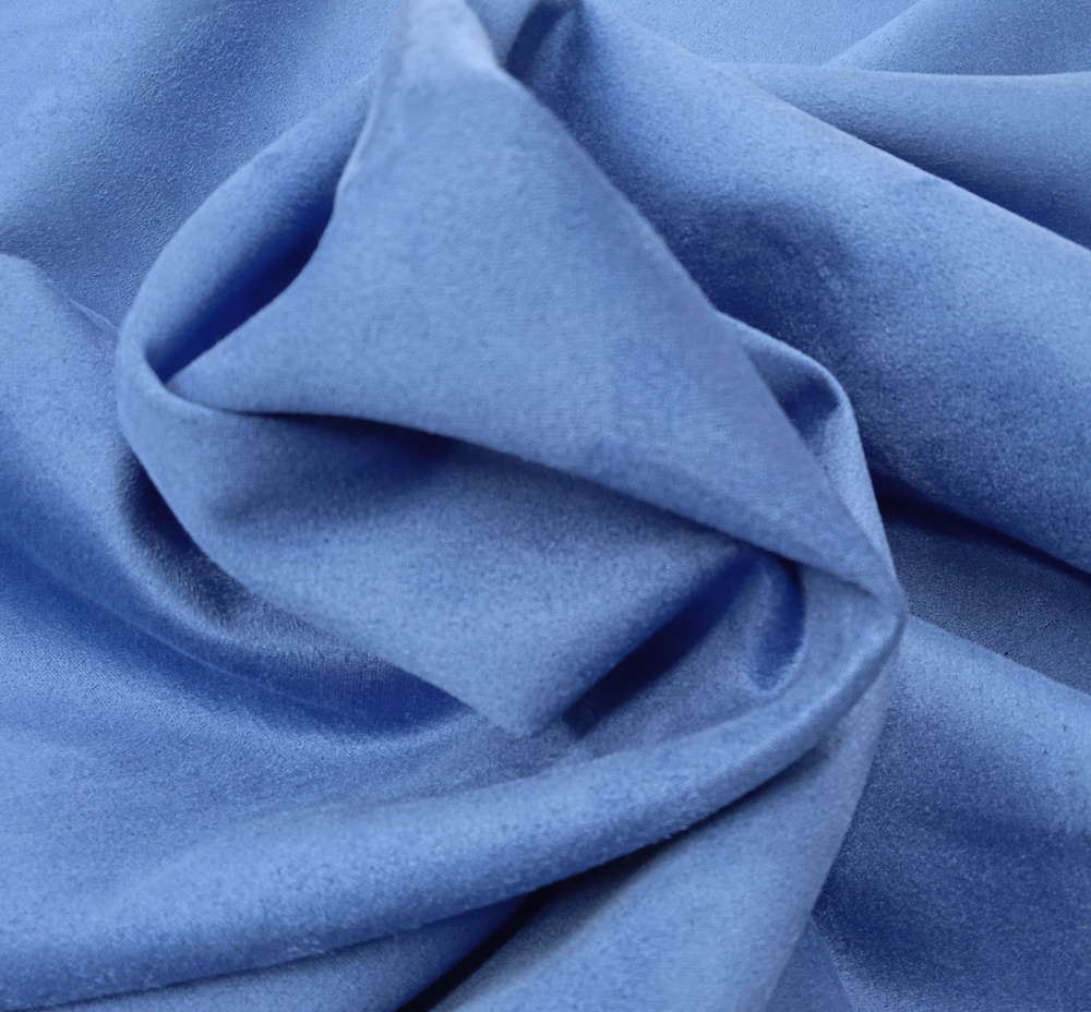 Ткань Замша искусственная на скубе (дайвинге), цвет Василек 1,5м*150см ...