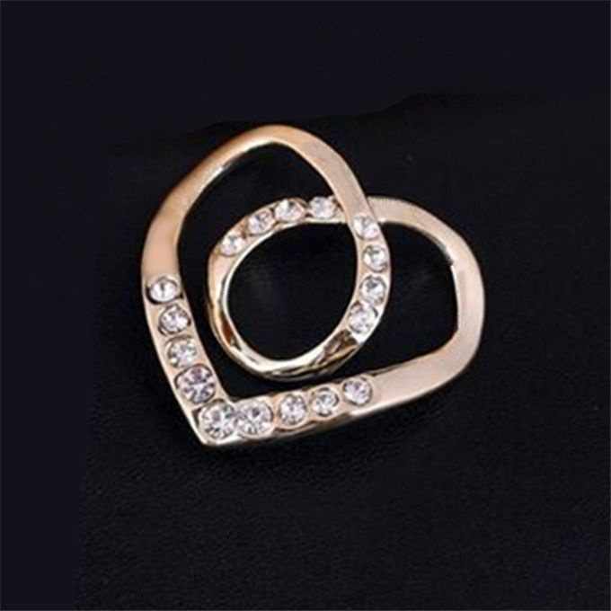 Муфта, кольцо для платка в форме сердца со стразами, золотистый  #1