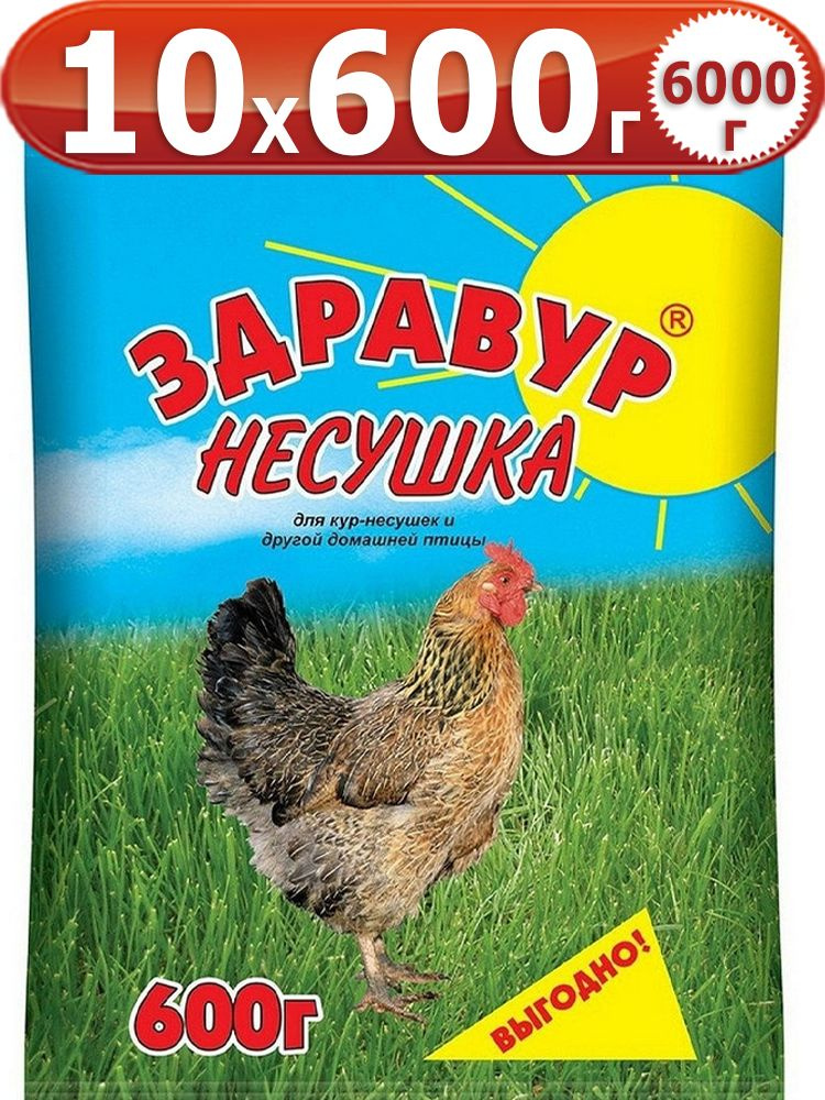 6кг Здравур Несушка для кур-несушек 600 г х 10шт Кормовая добавка Ваше Хозяйство  #1