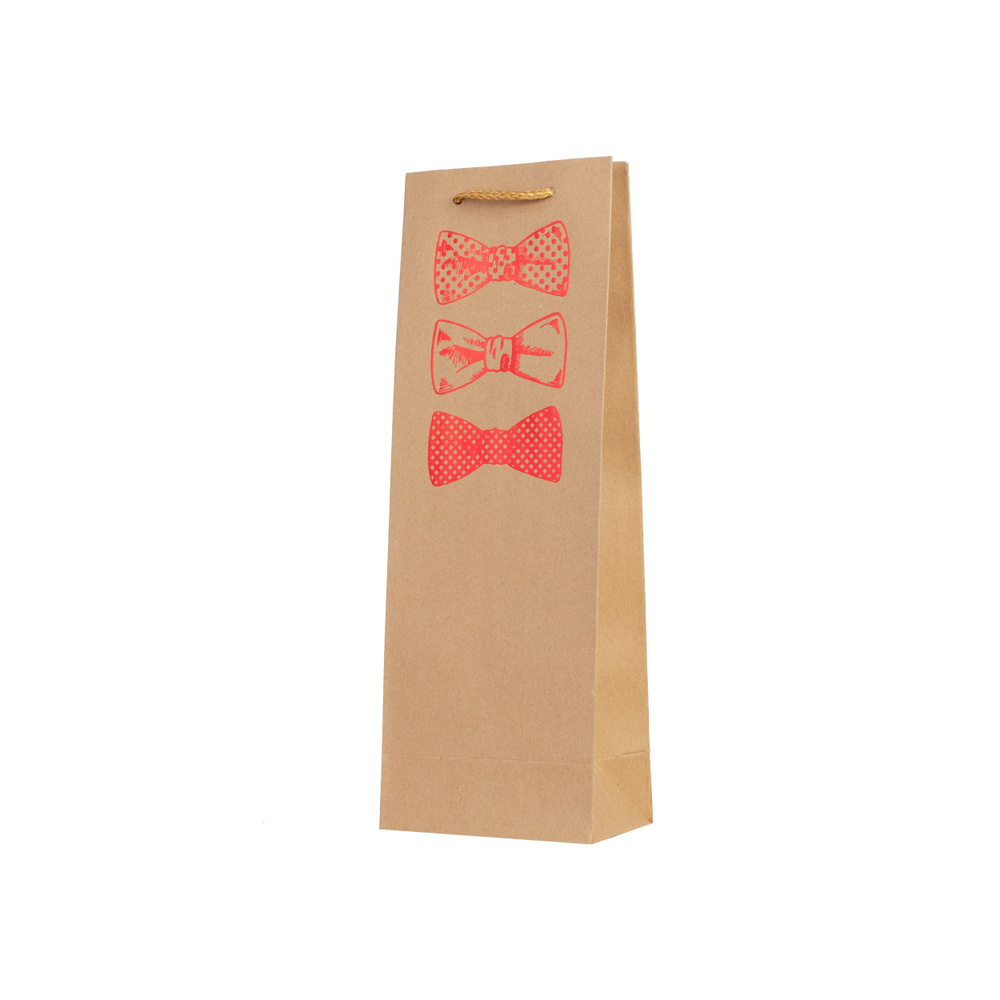 Пакет подарочный крафтовый для упаковки подарков Джентльмен 12,7х36х8,3см  #1