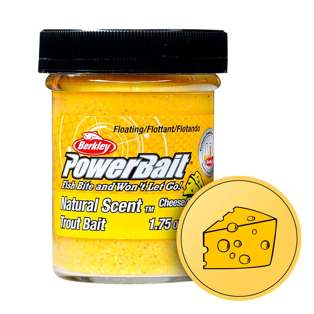 Паста форелевая Berkley PowerBait Natural Scent Trout Bait 50g Cheese/Gltr (Сыр/Желтый)  #1