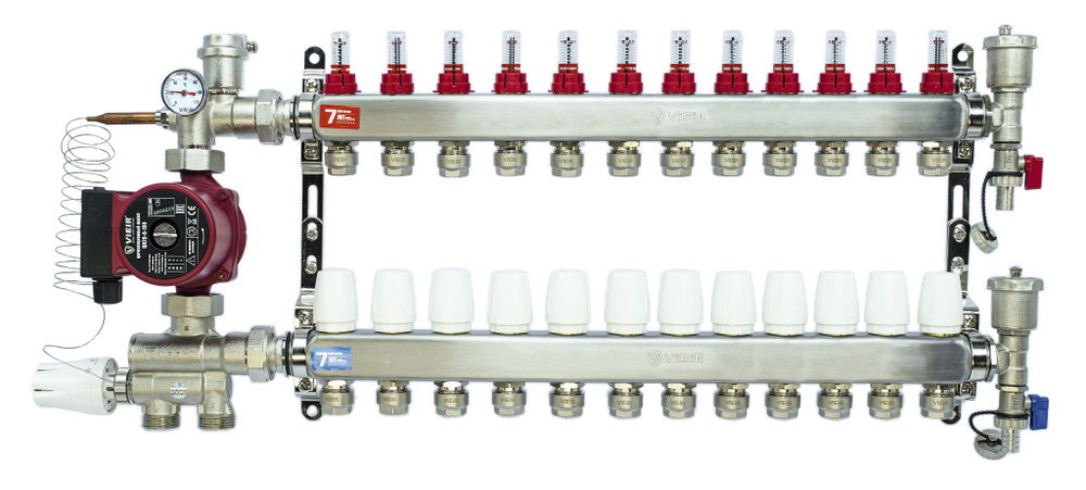 Комплект для теплого пола на 12 выходов (Коллектор VR113-12AKN на 12 контуров, Насос циркуляционный , #1