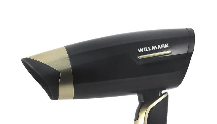 WILLMARK Фен для волос WHD-220F 1200 Вт, скоростей 2, кол-во насадок 1, черный, золотой  #1