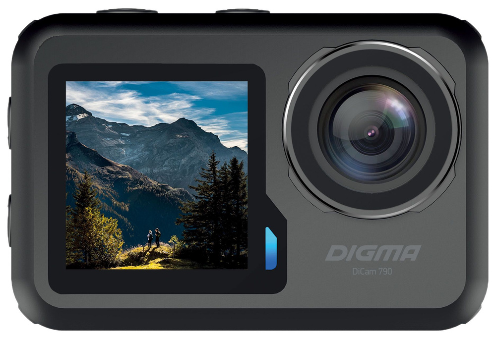 Экшн-камера Digma 12Мп, 1xCMOS, 4K, WiFi, 2 LCD-дисплея, черный #1