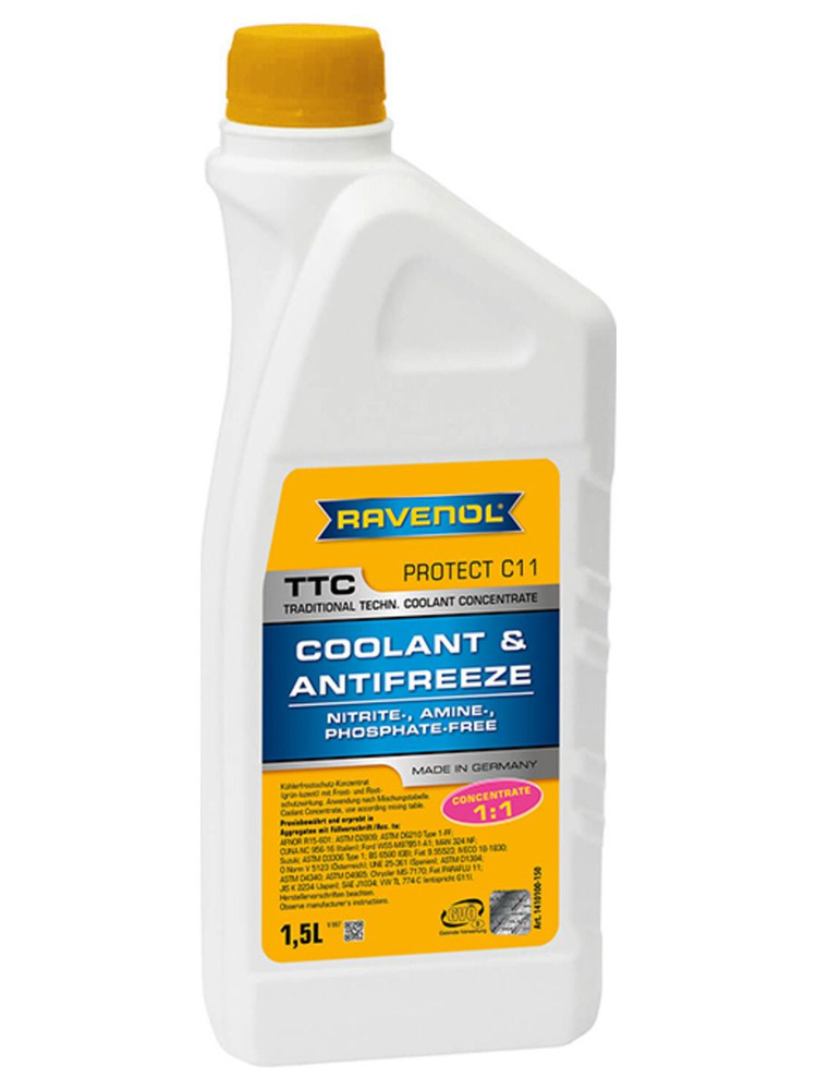 Антифриз концентрат жёлтый RAVENOL TTC Traditional Technology Coolant Concent ( 1,5л)  #1