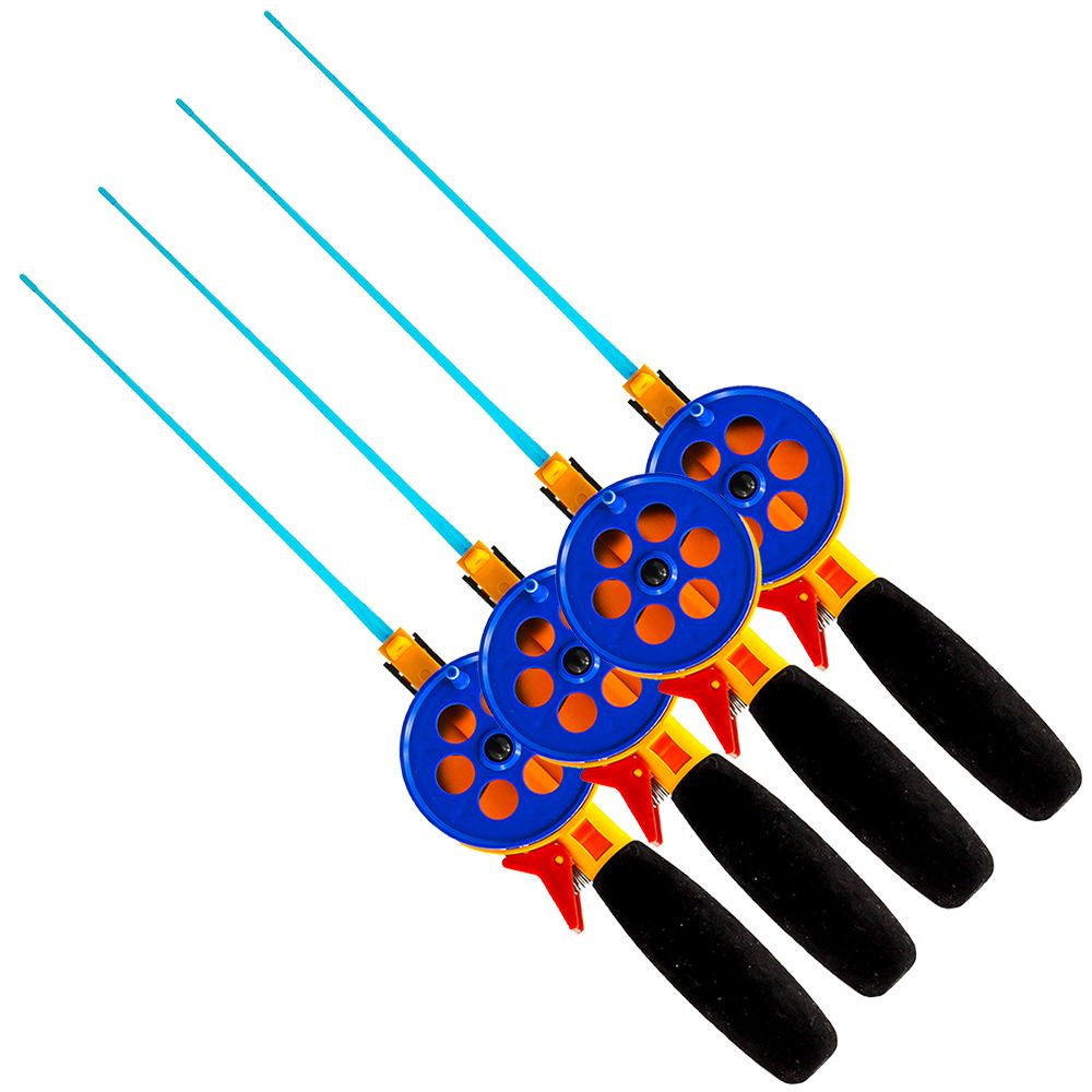 Удочка зимняя (4 шт) WestMan 65 ПП (ручка неопрен, хлыст 20 см) цв. Синий/Оранжевый  #1