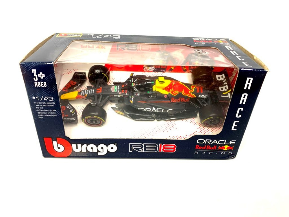 Коллекционная модель гоночного болида Формула-1. Масштаб 1/43. Bburago. Команда "Red Bull" RB18 (№11 #1