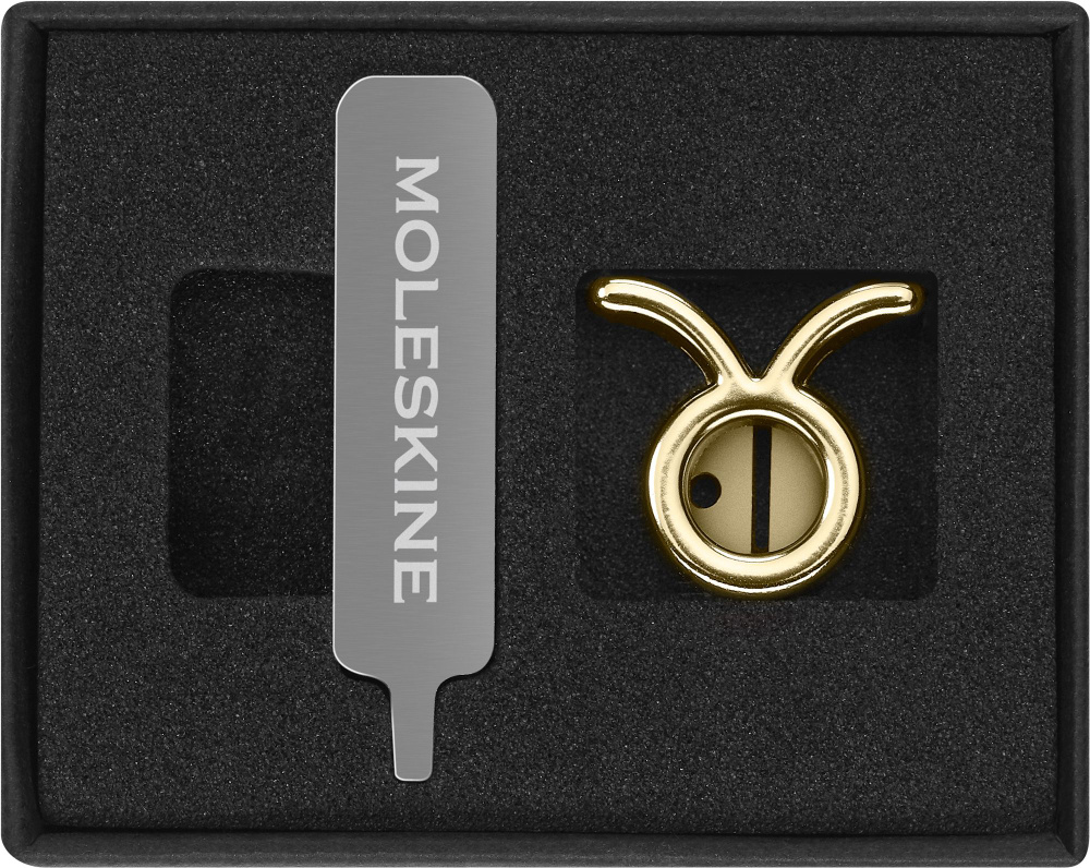 Шильд-символ Moleskine Zodiac металл золотистый коробка с европод. Телец  #1