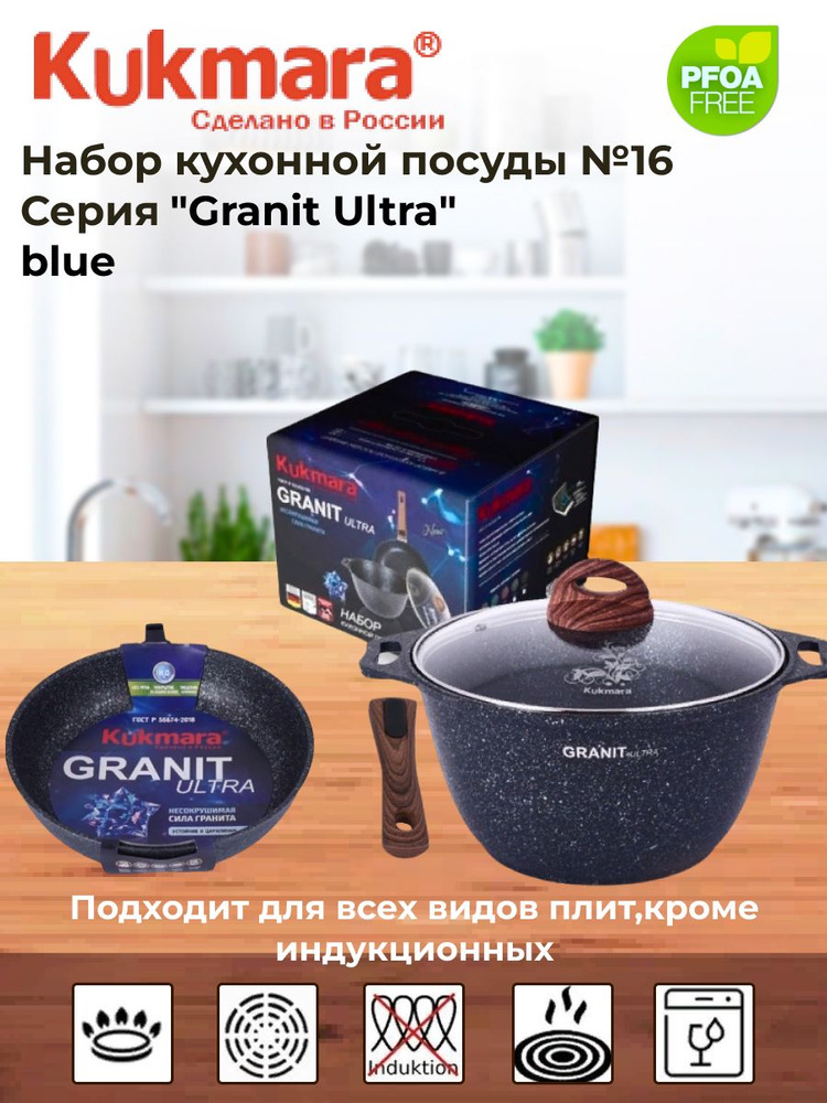Набор кухонной посуды №16, АП линии "Granit Ultra" (blue) #1