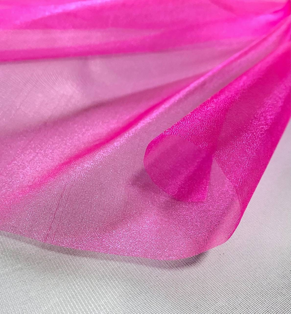 Органза флористическая снег- элемент декора для флористики, цвет розовый неоновый, 70см х 5м  #1