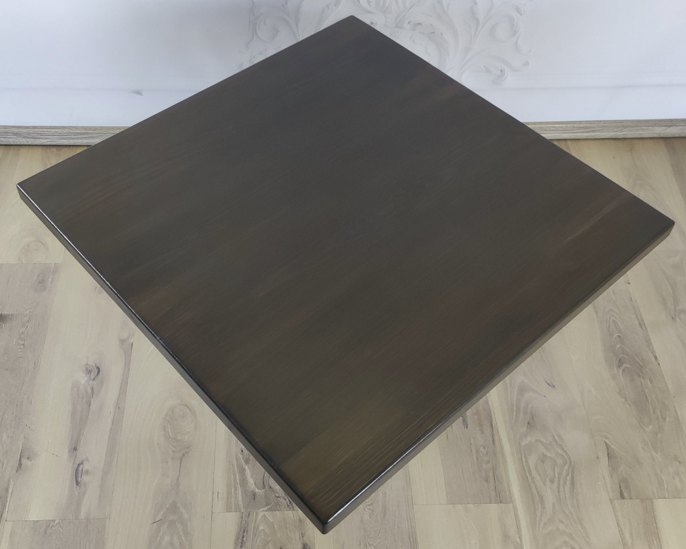 Столешница квадратная из массива сосны, 70х70х4 см, цвет венге  #1