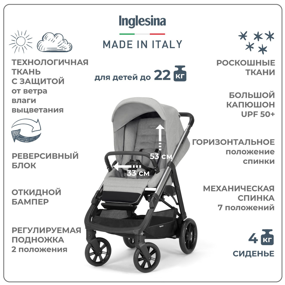 Прогулочная коляска Inglesina Aptica, цвет, Silk Grey #1