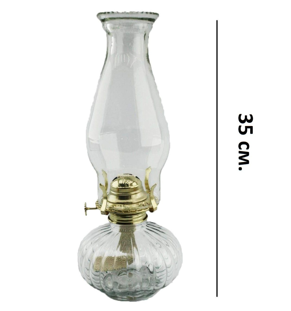 Керосиновая лампа  стеклянный корпус  35 см #1