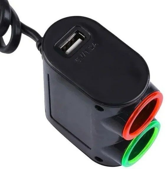 Разветвитель прикуривателя 1 USB 2 разъема 12-24V (NO 1631) #1