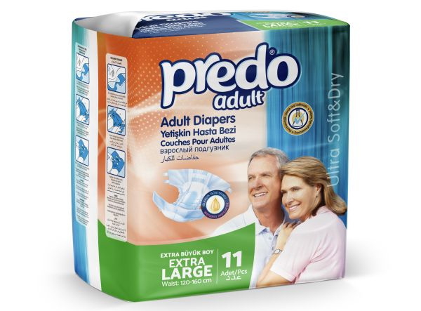 Подгузники для взрослых Predo Extra Large, объем талии 120-160 см, 11 шт.  #1