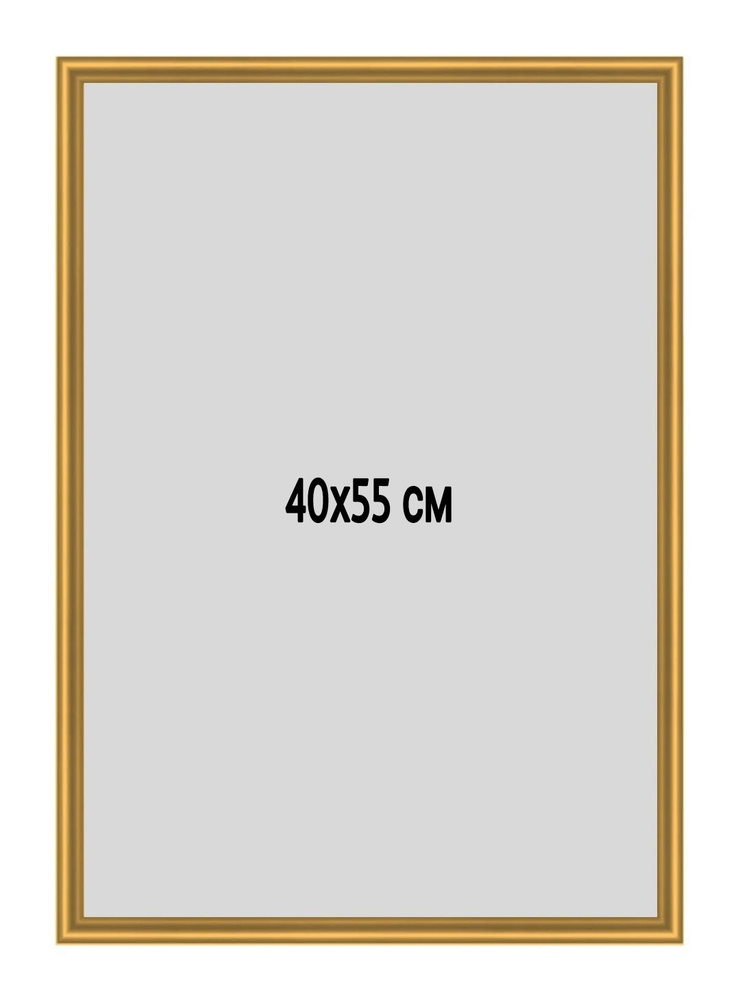 Фоторамка металлическая (алюминиевая) золотая для постера, фотографии, картины 40х55 см. Рамка для зеркала. #1