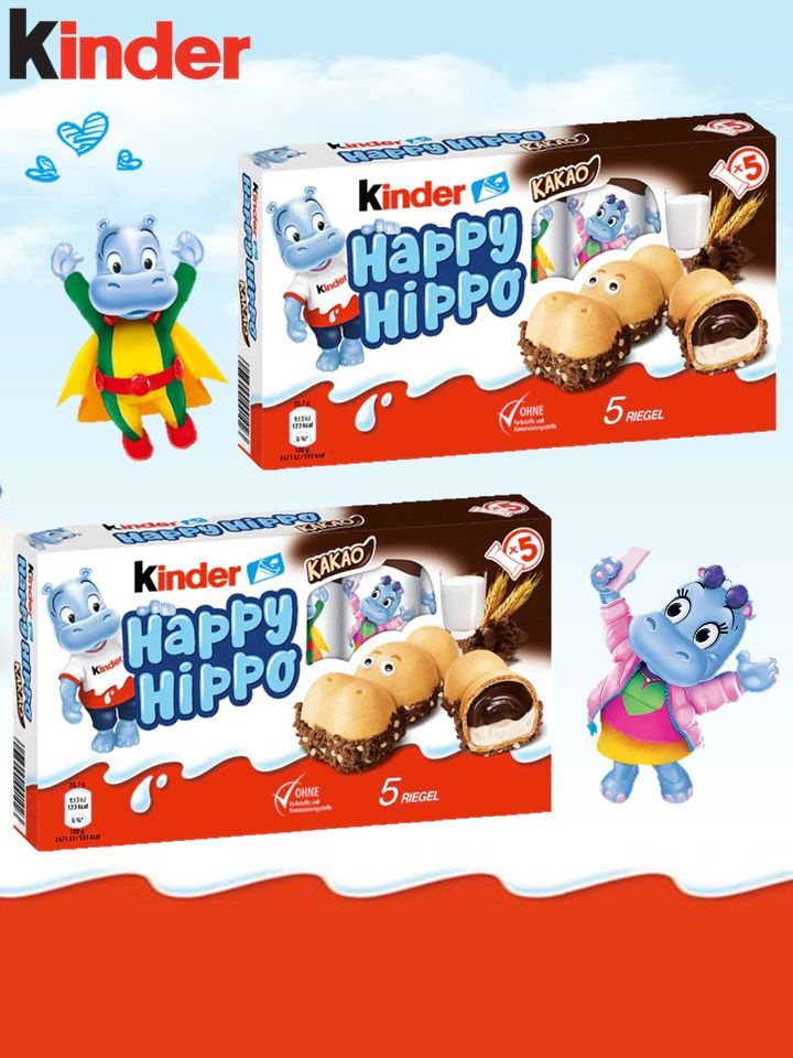 Батончики Kinder Happy Hippo Cacao 104 гр* 2 шт #1