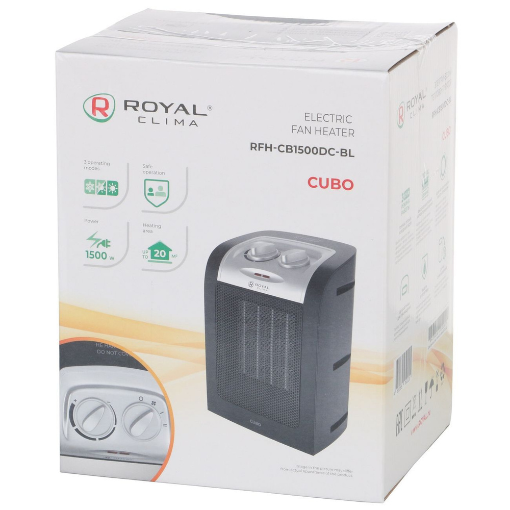 Тепловентилятор Royal Clima CUBO (RFH-CB1500DC-BL) #1