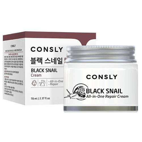Consly Крем для лица многофункциональный восстанавливающий с муцином черной улитки, Black Snail All-In-One #1