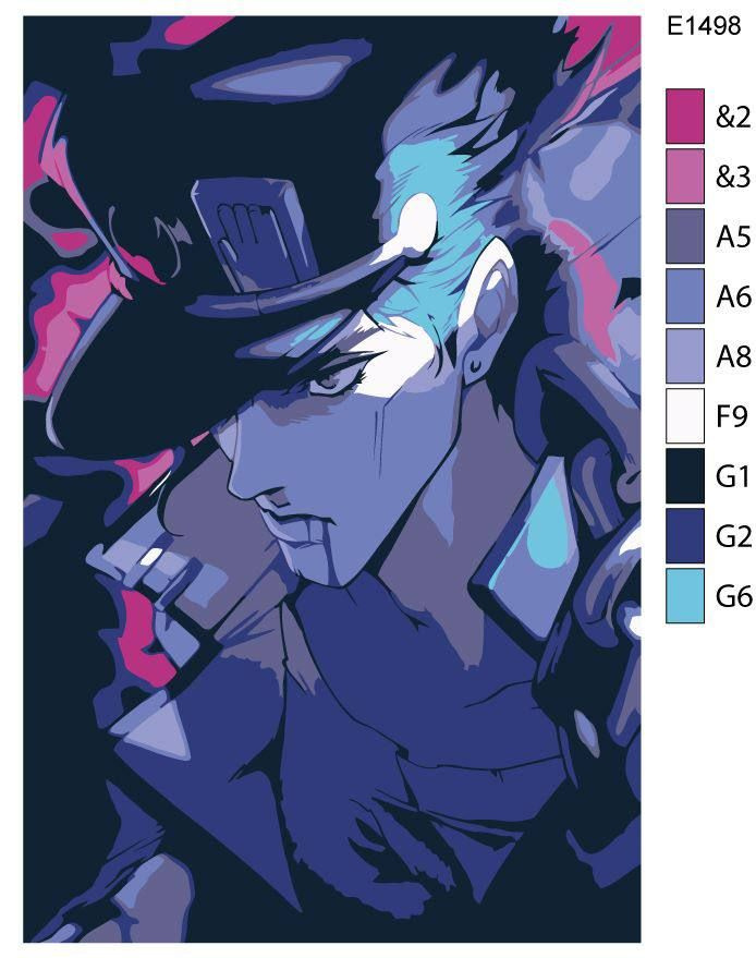 Детская картина по номерам E1498 "Аниме Невероятные приключения ДжоДжо. Дзётаро Кудзё" 20x30  #1