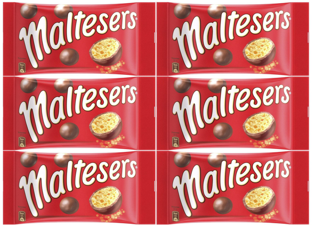 Драже Maltesers шоколадное с хрустящим центром, 37г х 6шт #1