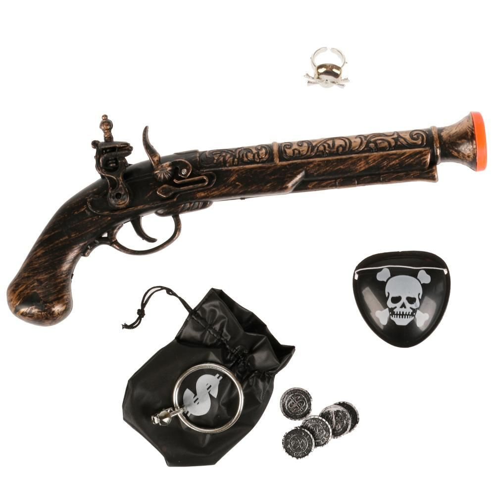 Набор оружия для мальчиков с повязкой и жетонами Пираты Играем вместе / Игрушка пистолет для детей Уцененный #1