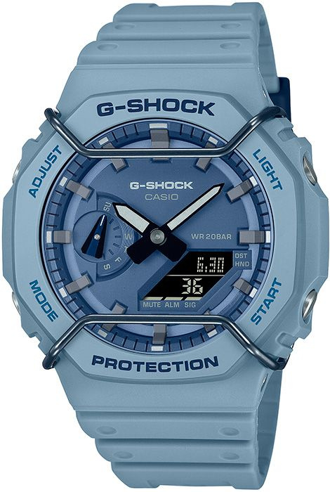 Противоударные мужские наручные часы Casio G-Shock GA-2100PT-2A с подсветкой, будильником и секундомером #1