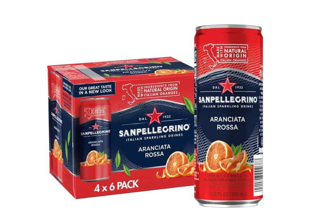 Газированный напиток Sanpellegrino Aranciata Rossa, Красный Апельсин, 6 шт, 330 мл  #1