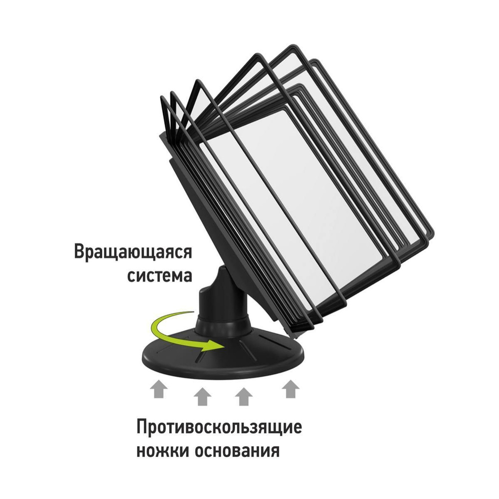 Демосистема настольная вращающаяся перекидная с черным основанием Информационный стенд VRT, 10 рамок #1